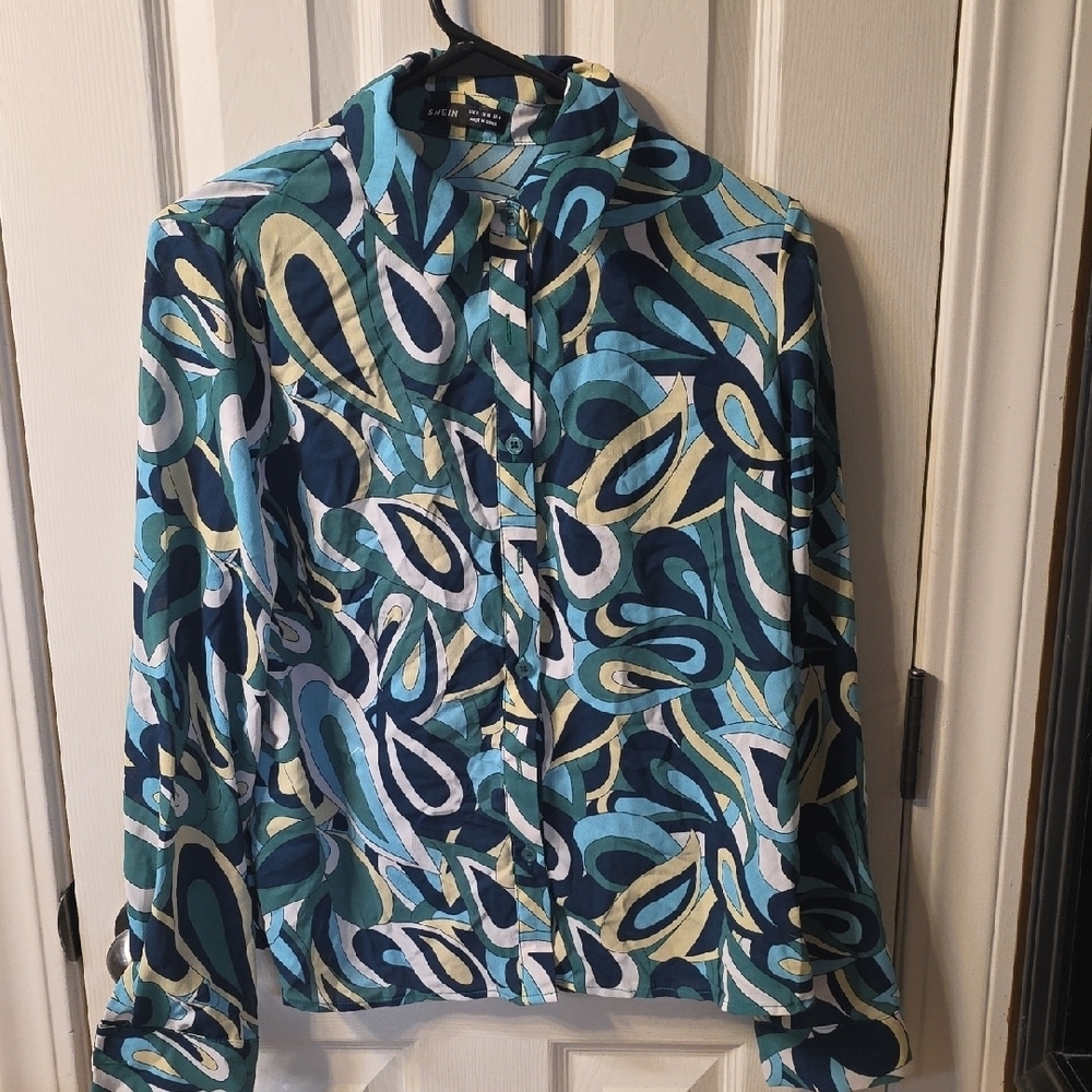SHEIN Multicolor Abstract Blouse